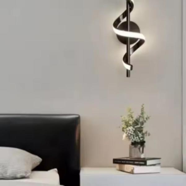 Aluminum Spiral Design LED Wall Lamp Modern 3000K / 6000K 2 Light Color Hotel Bedroom Living Room Corridor Curved Decor Wall Light