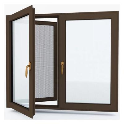 Double Glazed Aluminum Casement Glass Windows with Level 6 Water Tightness