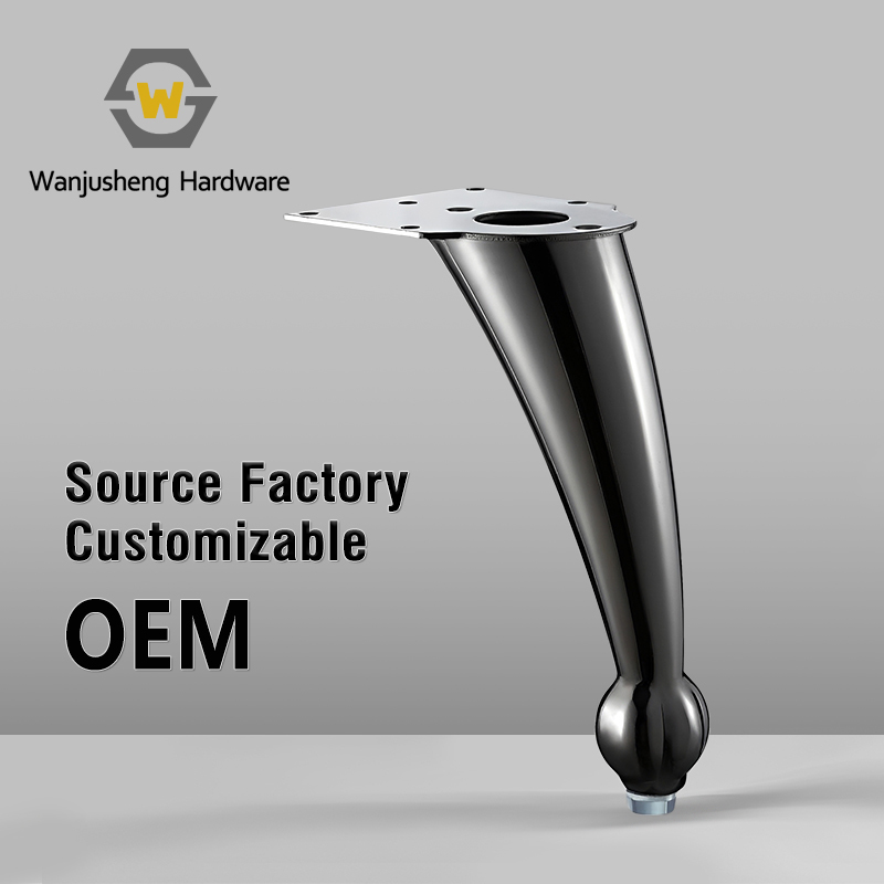 Modern Fluted Ball Bottom Curved Furniture Leg Adjustable Anti-slip Base Metal Support Feet for Sofa Leg Replacement Accessories