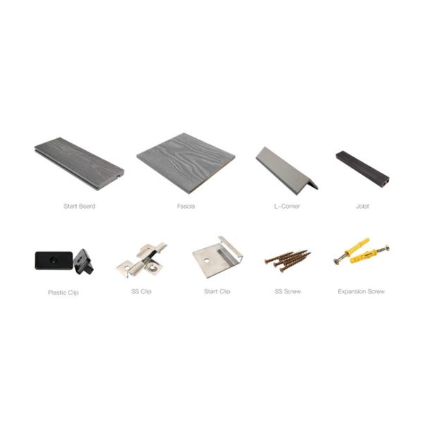 UV Resistant Grey Solid Composite Decking Trim Boards Eco Wood Lumber