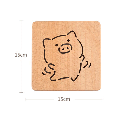 Square Round Tree Trivets Holder Luxury Design Style Wooden Heat Resistant Pads