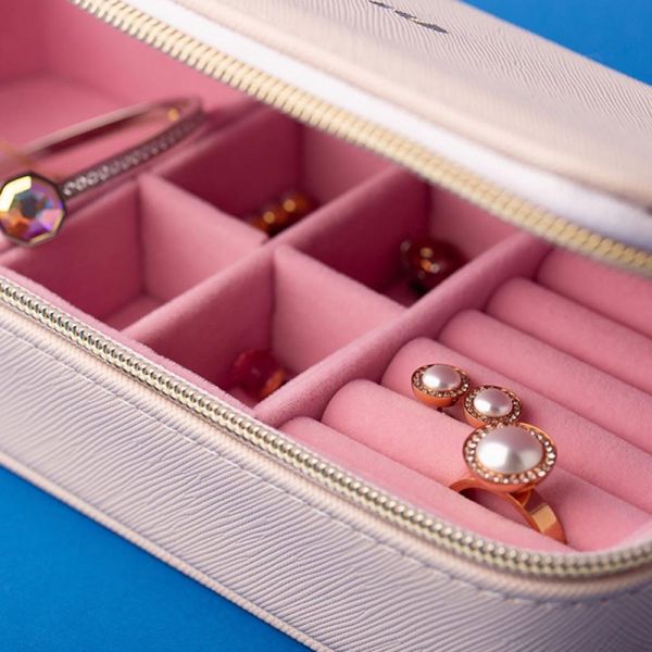 Travel Friendly Personalized Leather Jewelry Box Waterproof With Removable Layer