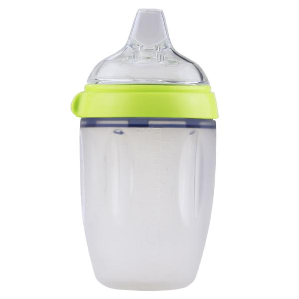 Slow Flow Baby Feeding Bottle Nitrosamine Free 10oz Silicone Sipper Bottle
