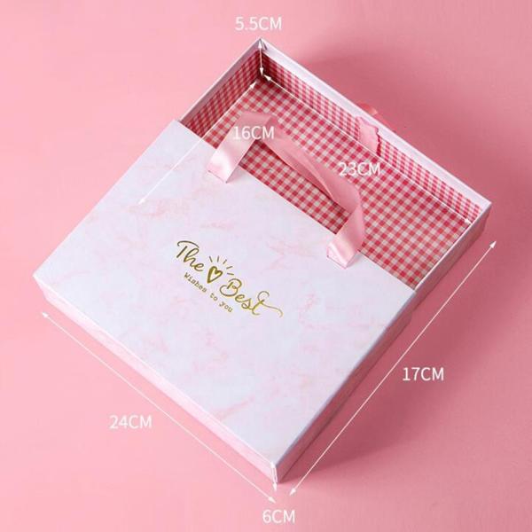Paper Gift Box Packaging Christmas with Drawer Paper Bags Recycled Materials