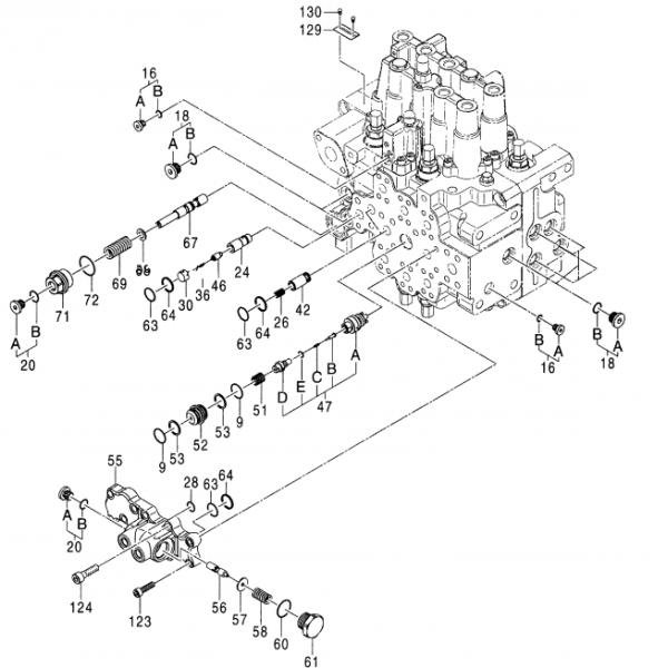 Модулирующая лампа экскаватора ZX120, клапан 9207699 дистанционного управления Berparts