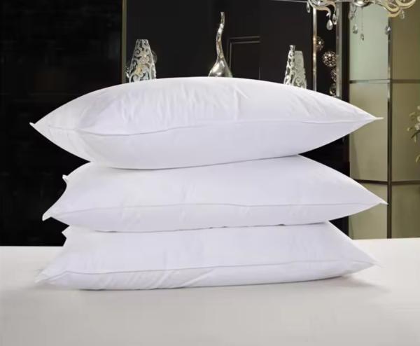 Breathable Down Pillow With Firmness Hypoallergenic 100% Cotton Cover Down Neck Roll Pillow