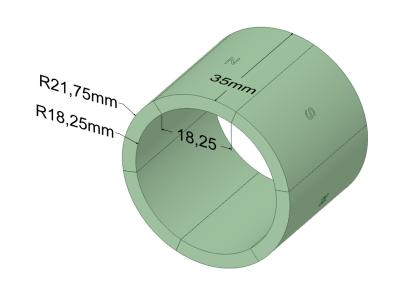 Ímãs do neodímio de N45SH Zinncium para o servo motor BLDC SAC90S25/3/TB/FT/EY-2048