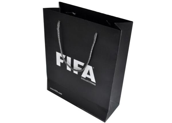 Fashion Black Paper Shopping Bags, Logo Customized Paper Hand Bag For Clothes Packaging
