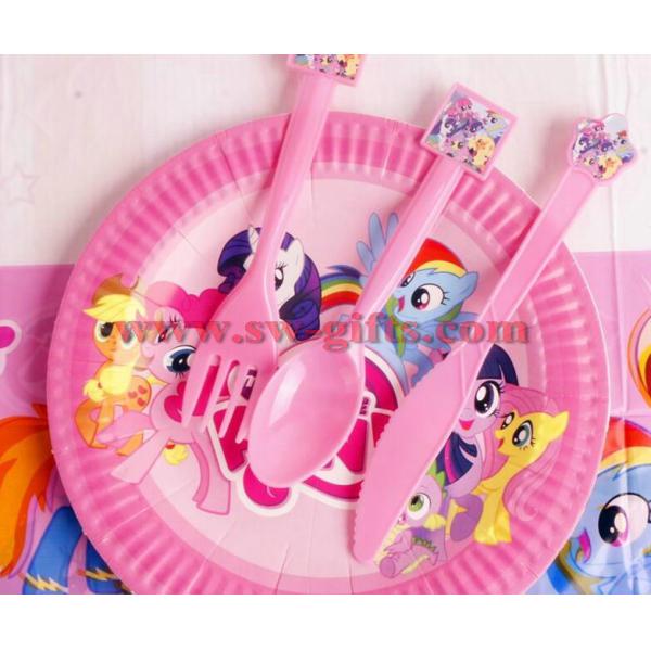 New pony party supplies for children birthday party party supplies of table cloth cups forks