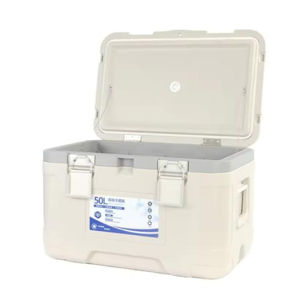 Long-lasting Cooling PU Ice Cooler Box Hot Selling Outdoor Portable Cooling 50L Box Beer Can Single Layer Fish Transport Cooler Box