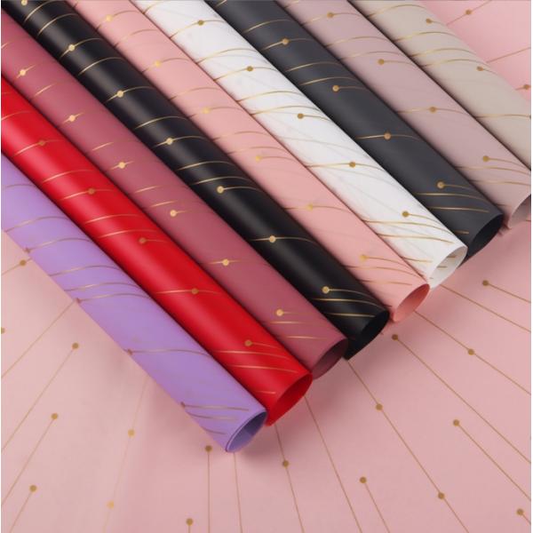 Le point de départ de Milan Paper Love: papier d'emballage de fleurs en relief en or haut de gamme, papier bouquet, papier cadeau en plastique étanche, papier cadeau fait à la main