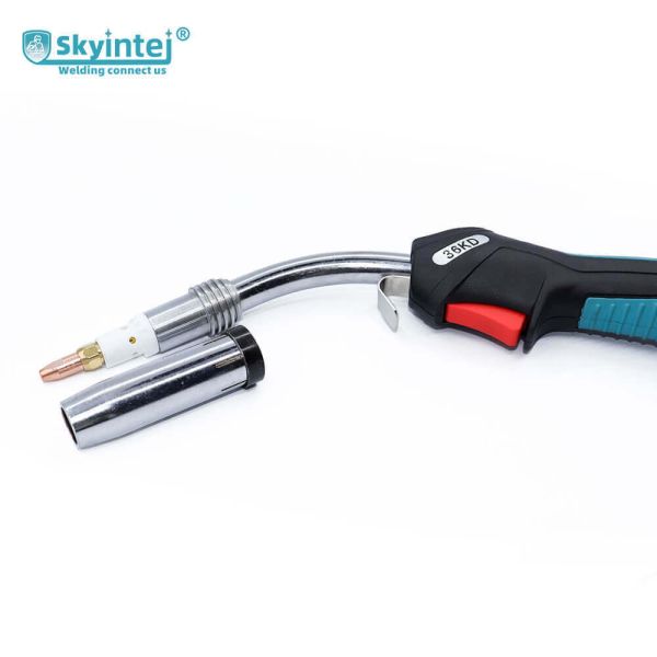 36KD Copper Plated MIG Welding Torch Air Cooled Industrial 500A DC Flexible Swan Neck