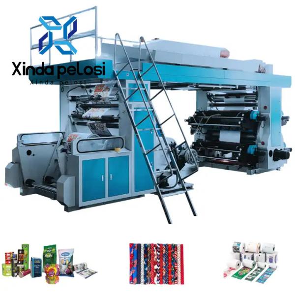 6 Colors Stack Type Flexo Digital Bag Printing Machine For Kraft Paper Thermal Paper