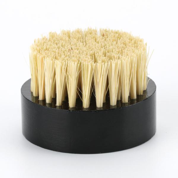 Comfortable Boar Bristle Beard Brush Round Black Sisal Mustache And Beard Brush