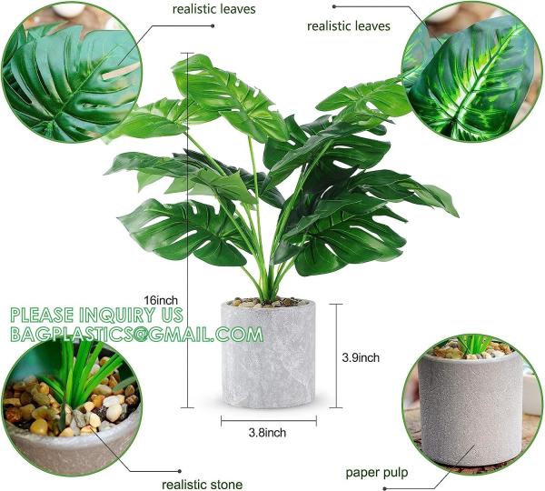 Fake Plants 16 Faux Plants Artificial Potted Plants Indoor for Home Office Farmhouse Kitchen Bathroom Table Shelf
