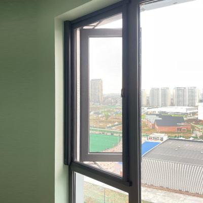 Portas de alumínio do quadro do impacto ultra estreito feito sob encomenda da prova do furacão do quadro e janela de batente de alumínio da volta da inclinação de Windows