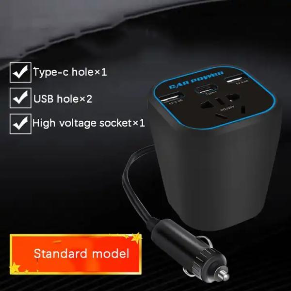 150W Car Power Inverter Charger Car Power Inverter Dc 12V 24V To 110V 220V Ac Car Power Inverter For Cup Holder