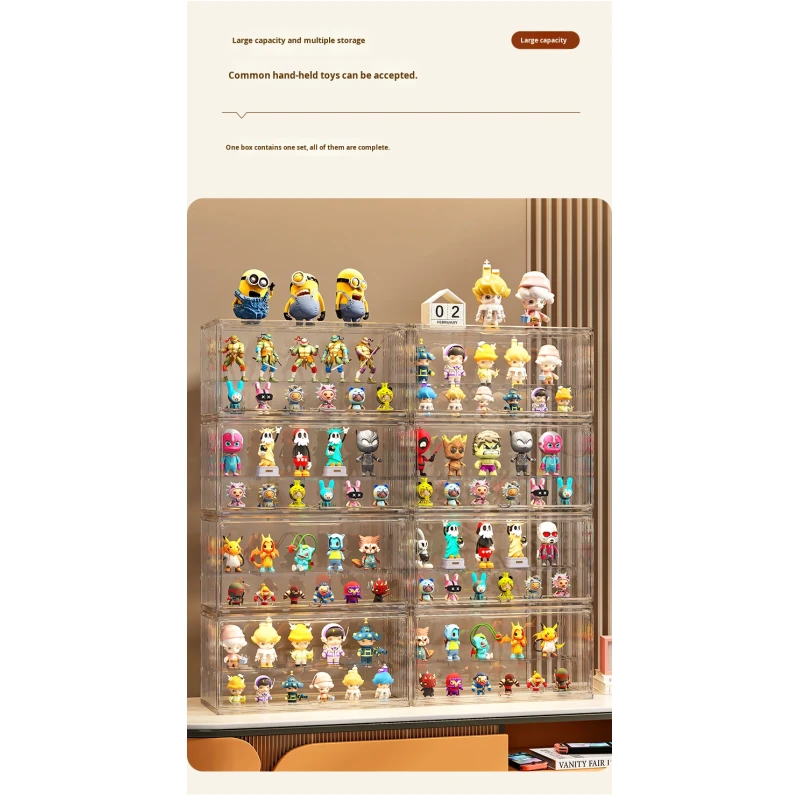 Modern Clear Acrylic Like Toy Display Box Multi-Layer Organizer for Figurines Collectibles Dust-Proof