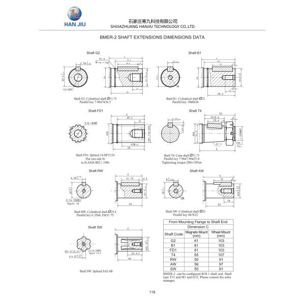 BMER-2 Series Parker TG Series Wheel Mounted Hydraulic Motors For Lifting Platforms Travel Motors