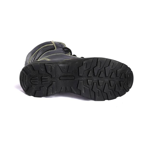 Anti Slip  Brand Safety Shoes Nubuck Cow Leather Steel Toe Lace Up Shock Absorbing Sole Black Color