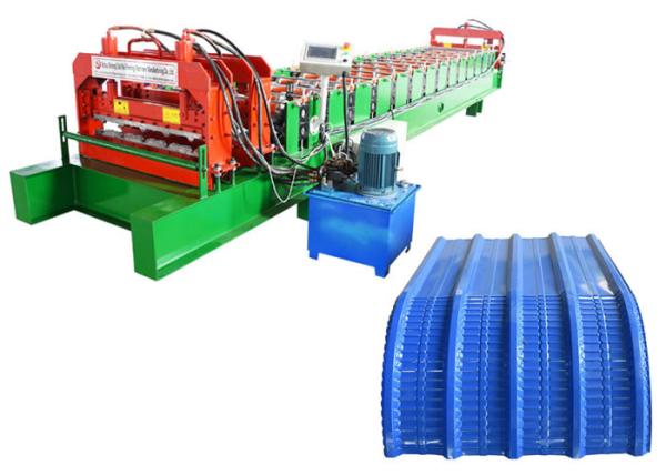 Crimping Metal Sheet Roof Roll Forming Machine , Metal Roof Making Machine Width 840mm
