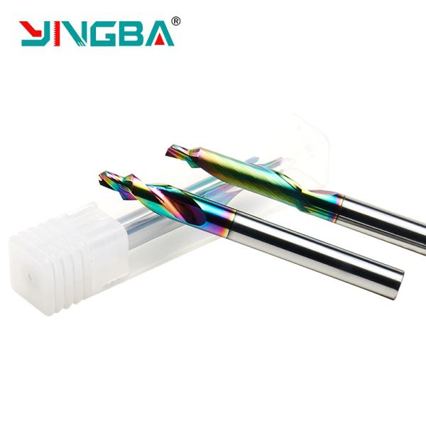 Wholesale Price Colorful Coated Profiling  Single Flute Spiral Drill Bit Tungsten Carbide End Mill Cutting Tools  for Aluminum