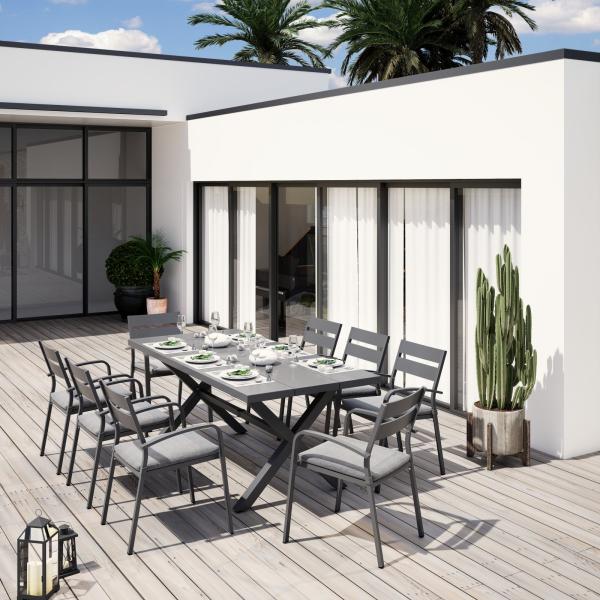 AJUNION X Shape Outdoor Dining Set for Restaurant 76