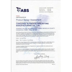 Cangzhou Authentic PIPE-FITTING Manufacturing Co., Ltd. Сертификации