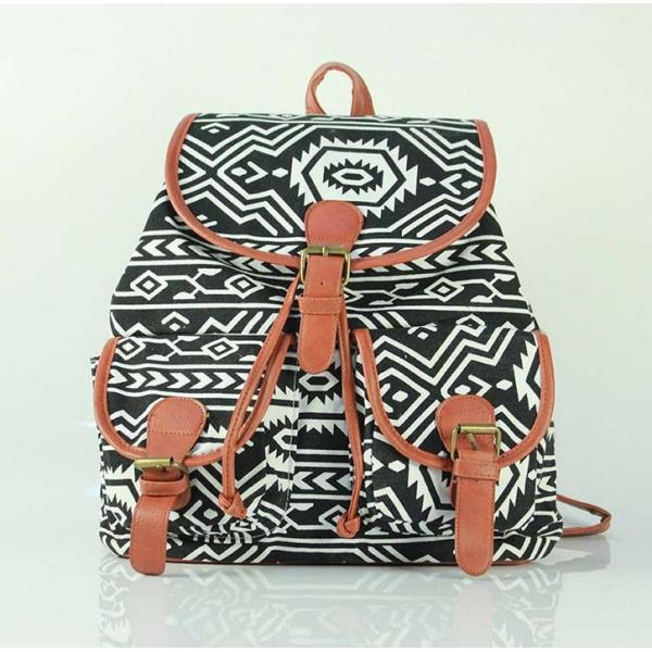 European and American summer new printing canvas backpack female