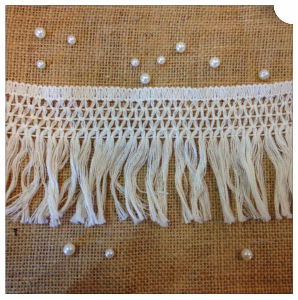 Fashion design ODM cotton fringe trimming with knotted tassels for table cloth decoration
