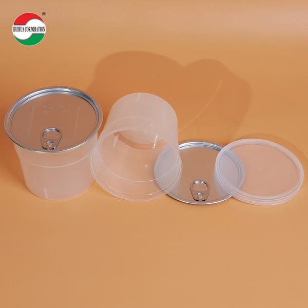 Plastic Bottle Factory Food Grade Clear PP Plastic Bowl High Temperature Resistance with EOE Aluminum Easy Open Lid for Cookie PET Wet Food Plastic Can