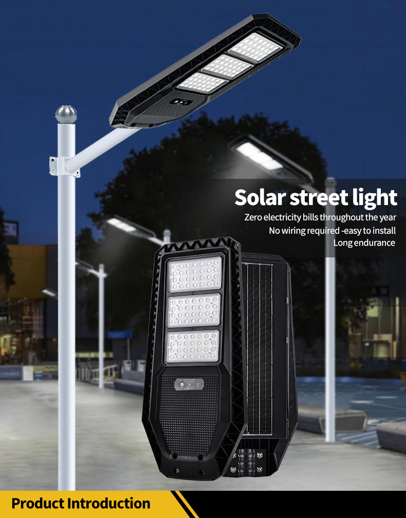 Luz de calle solar impermeable IP65 con carcasa de ABS y panel solar de silicio