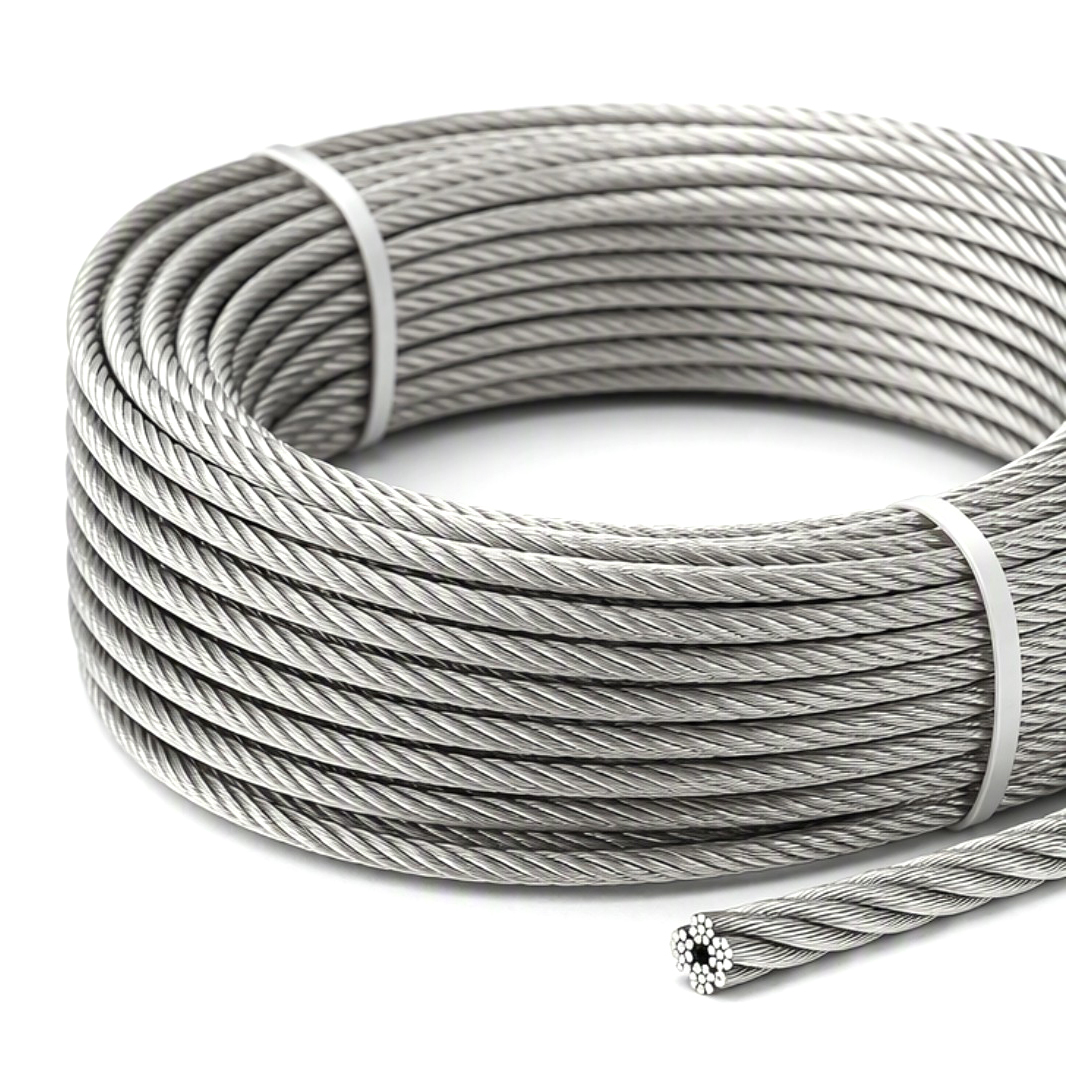 AISI304 Wire Rope Cable 7x19 1.5mm 2mm Stainless Steel Wire Rope for Winch Lifting Winch Marine
