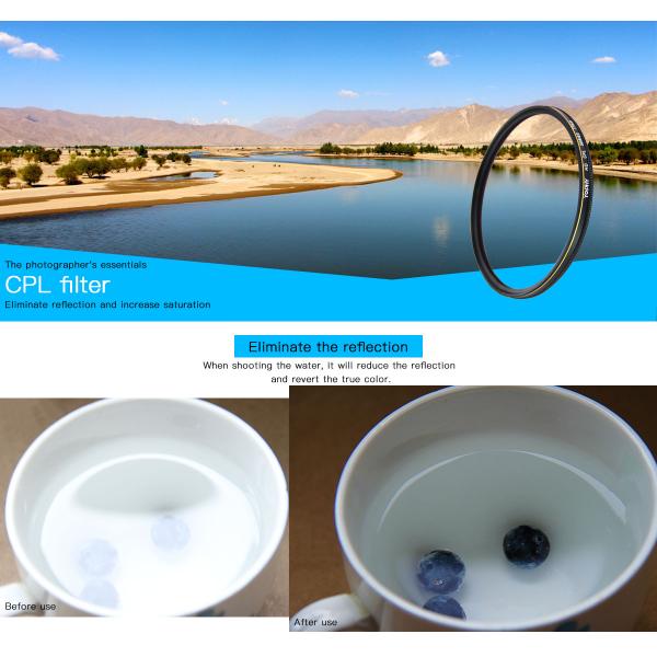 Golden Line MRC CPL Polarizer Filter For DSLR Photography Black Alloy