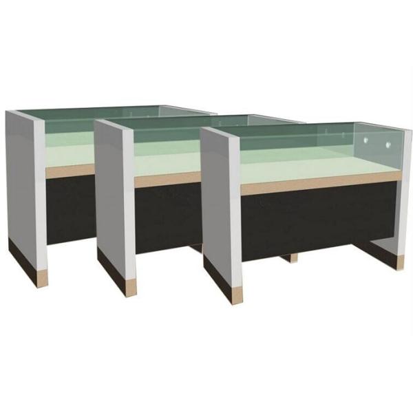 White Black Wooden Glass Display Counter For Jewelry 1200 X 550 X 900MM