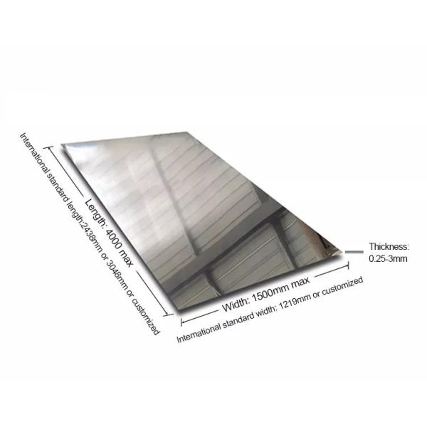 2mm 316 Stainless Steel Plate 304 AISI DIN 2000mm