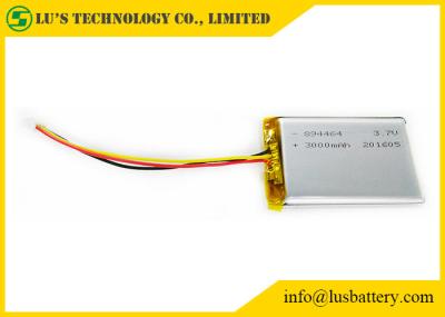 bateria de lítio recarregável da bateria 3,7 V 3000mah da tabuleta da bateria LP894464 do polímero do lítio de 3.7V 3000mah