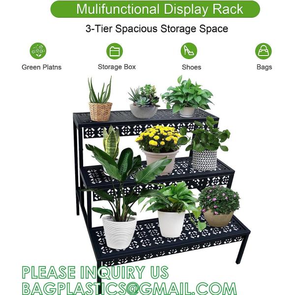 Metal Plant Stand Garden Display Shelf Flower Pot Holder Storage Organizer Rack Indoor Home Outdoor Patio Balcony