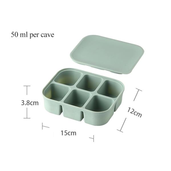 Silicone Baby Food Storage Container Rectangle Shape Microwave Safe BPA Free Reusable