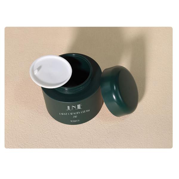 500ml PET Plastic Bottle Green Pump Lotion Bottle Frosted With Bamboo Lid