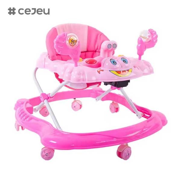 CJ-BLM-903 2022 Smart Light Musical Baby Walker Chair Child Plastic Activity Dining and Feeding Walker with Wheels Seat and Toys