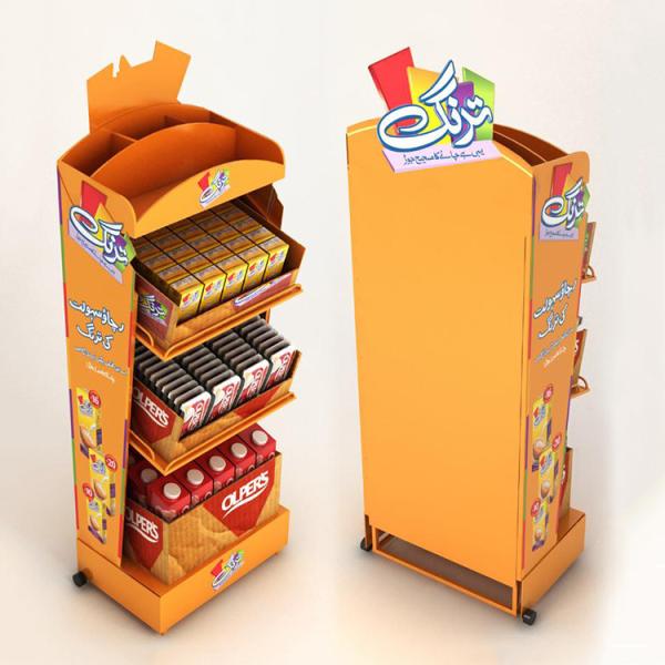 Floorstanding Cosmetic Display Stand Toothpaste Supermarket Shelf Rack With Shelves