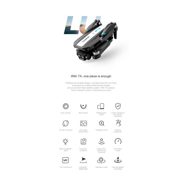 Lu900 Mini Drone 4k Dual Camera Drone With 5g Wifi Fpv Abs Remote Control Toys 100m Image Transmission Distance Yes Gyro