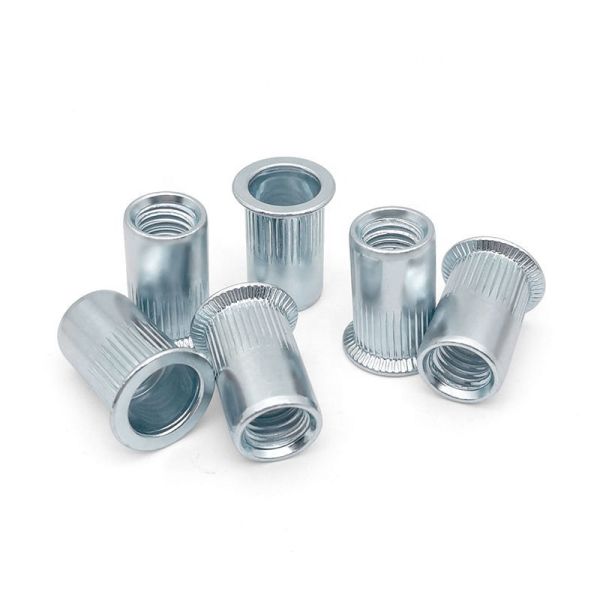 Precision Countersunk Head Knurled Rivet Nuts Zinc Plated Stainless Steel Material