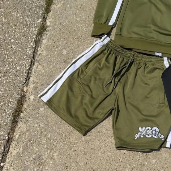 Fabricante personalizado de fibra de poliéster con manga larga camiseta de polo con cremallera camisetas corredora calzoncillos traje de deporte otoño traje corto