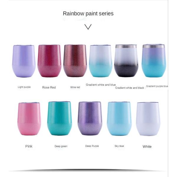 Egg Shaped 12 Oz Vacuum Insulated Tumbler Custom Stainless Steel Wine Tumbler With Leakproof Lid Keeping Drink Hot Cold 3-6 Hours Considerate Design