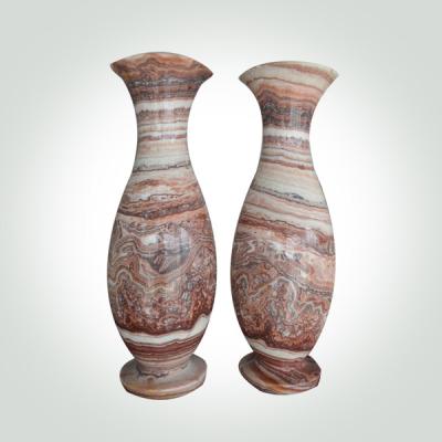 China marble Stone Handicrafts High Brightness Marble Flower Pot Decorative Artwork Customized Shaped / Size
