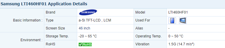 LTI460HF01 Samsung 46