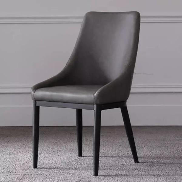 Contracted Style Black Metal Legs Dining Chairs Without Armrest Fade Resistance