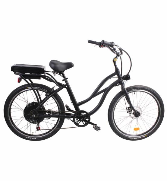 48V 500W 750W Beach Cruiser Electric Bike 6 Speed Rear Hub Motor Bicycle 48V 10.4Ah